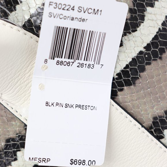 NWT Coach Bleecker Pinnacle Preston Python Embossed Leather Satchel Shoulder Bag - Picture 7 of 7